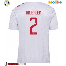 Moške Nogometnih dresov Danska Joachim Andersen #2 Gostujoči EP 2024 Kratki rokavi